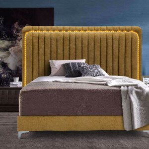 BED QUEEN WITH HEADBOARD AND LED