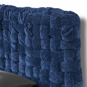 zones modern wooden bed with blue headboard BY GREEK MANUFACTURER BED ART