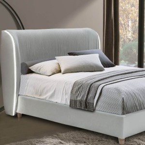 grey river bed headboard made in greece with led lights ON