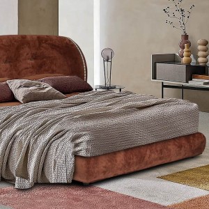 brown mountain bed headboard made in greece with led lights ON