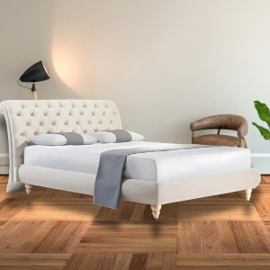 ΚΡΕΒΑΤΙ ΥΦΑΣΜΑΤΙΝΟ SHERMAN MONO ΕΩΣ KING στο λευκό