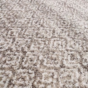 MODERN DURABLE CARPET OFFER PIXEL 170 BY DECOSTAR WHITE AND BEIGE PATTERN WITH SMALL SQUARES