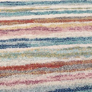 MODERN DURABLE CARPET OFFER monza 8071-110 BOHO RED, PINK, BLUE, YELLOW STRIPES
