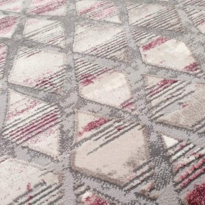 Dimensions: 160X230cm LIMNOS GREY PINK WHITE SQUARES carpet stock at corinth
