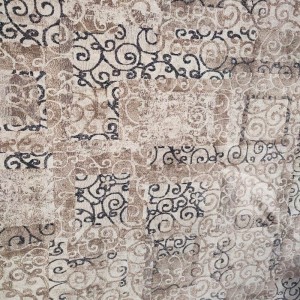 SYNTHETIC ECO RUG MATRIX BOHO PATTERN GRAY BEIGE