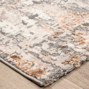 CARPET THASOS beige GREY PATCHWORK corner on floor