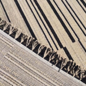 SYNTHETIC WICKER RUG BEIGE GEOMETRIC 10