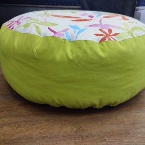 POUF CUSHION GREEN FLORAL at home store leuko korinthos peloponnese