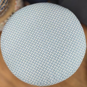 modern floor cushion, sewn and manufactured in-house with latex filling BLUE AND WHITE