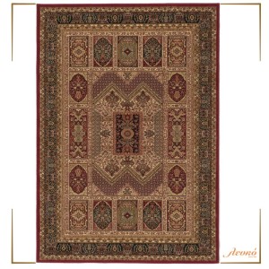 Classic Milano carpet, church pattern type, in burgundy, beige, brown