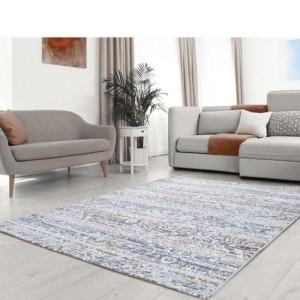 modern living room with leva boho carpet in the middle
