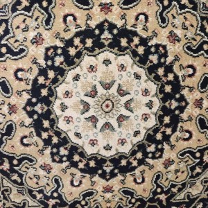 CLASSIC RUG ORIAN black 711 central pattern with cream at lefko shop corinth