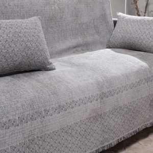 High-quality and aesthetically pleasing winter–autumn throw made from Greek chenille fabric grey color