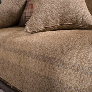 Χρώμα: Μπεζ καφε, ελληνικής κατασκευής σενίλ ριχτάρι  CLEVELAND 08