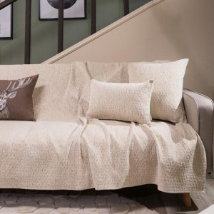 μοντέρνο σαλόνι με κρεμ ριχτάρι valley 01 σε μπεζ καναπέ στο λευκό