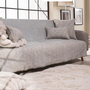 σαλόνι με γκρι ΜΠΕΖ ριχτάρι σενίλ χειμερινό CHARLOTTE 11 στο λευκο κορινθια