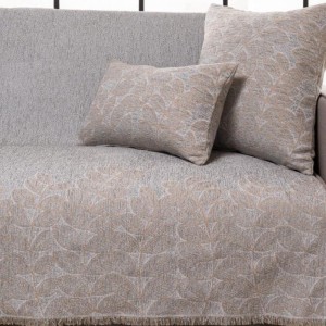 Χρώμα: γκρι ΜΠΕΖ, ελληνικής κατασκευής σενίλ ριχτάρι  CHARLOTTE 11