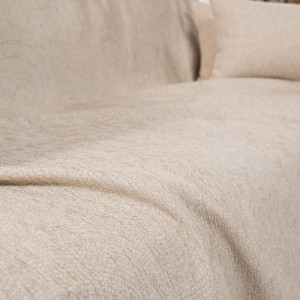 Χρώμα: κρεμ, ελληνικής κατασκευής σενίλ ριχτάρι MADISON 01