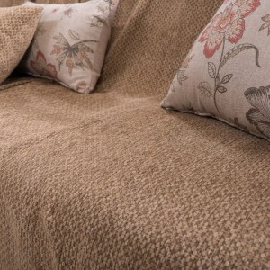 Χρώμα: μπεζ καφε, ελληνικής κατασκευής σενίλ ριχτάρι  RICHMOND 04