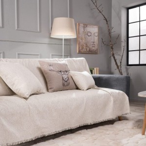 σαλόνι μοντέρνο με καναπε ΓΚΡΙ σιελ και ριχτάρι μπεζ RICHMOND 11 από το λευκό κόρινθος