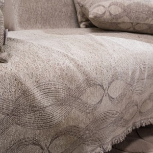 Χρώμα: μπεζ ελληνικής κατασκευής σενίλ ριχτάρι  GARLAND 07