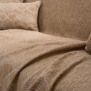 Χρώμα: μπεζ καφέ ελληνικής κατασκευής σενίλ ριχτάρι  GARLAND 07