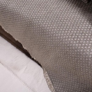 σαλόνι μοντέρνο με καναπε ΓΚΡΙ και ριχτάρι καφέ MICHIGAN 15 από το λευκό κόρινθος