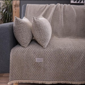 σαλόνι μοντέρνο με καναπε ΓΚΡΙ και ριχτάρι μπεζ MICHIGAN 14 από το λευκό κόρινθος