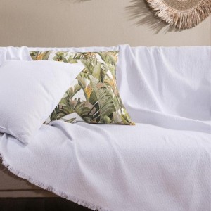 4 SEASON SOFA THROW WHITE PESARO 00