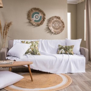 COTTON THROW WHITE PESARO 00