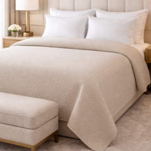 COTTON BLANKET BEIGE FOR HOTELS