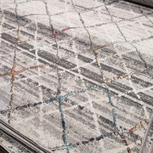RUG OFFER MONZA GREY MULTICOLOR X STRIPES 160X230