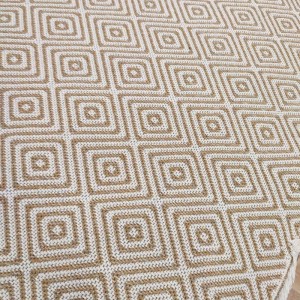 WICKER RUG CREAM GEOMETRIC PATTERN 192X250