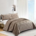 BEDSPREAD SET PALMIRA TAUPE WITH PILLOWCASES liolios home greece
