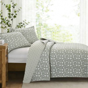 BEDSPREAD SET GREEN VERONICA WITH PILLOWCASES