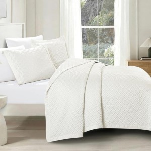 bedspread dimensions set 250X240cm & Pillow cases 50×70cm /2 pieces OFF WHITE COLOR