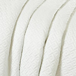 4 SEASON QUILTED BEDSPERAD SET WITH PILLOWCASES BRILLANTE WHITE LIOLIOS HOME GREECE