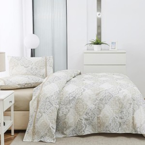 BED SHEET QUEEN SET ALLESSIA BEIGE BOHO