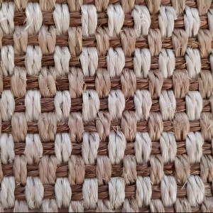 Lima summer wicker rug made of natural sisal wicker, in beige color, with beige border