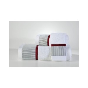 ΣΕΤ ΠΕΤΣΕΤΕΣ ΜΠΑΝΙΟΥ WHITE 701 STRIPE GREY
